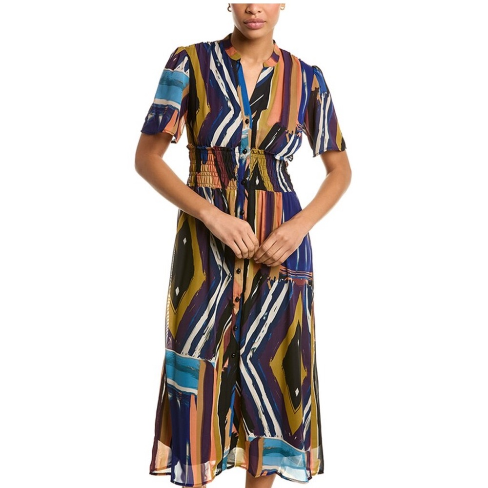 Multicolor Striped Midi Dress